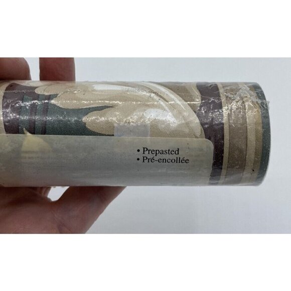 Wallpaper Border SU-7595 Leaf Scrolls Beige Green NOS Unopened Crafts DIY Decor - Picture 5 of 11